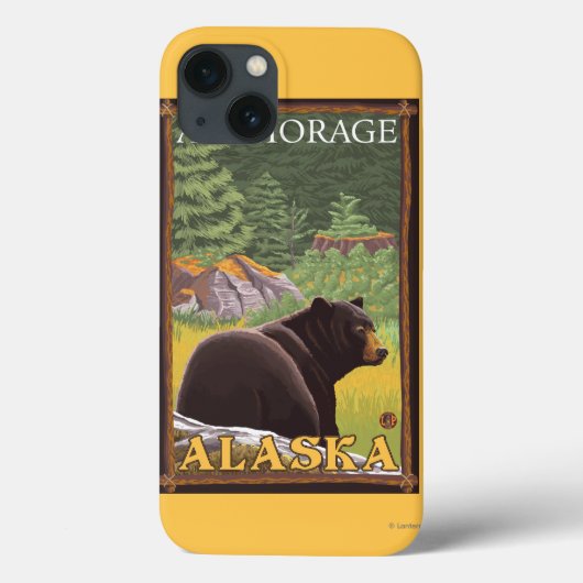 Zwart Beer in de bosbouw - Anchorage, Alaska Case-Mate iPhone Case (Achterkant)