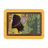 Zwart Beer in de bosbouw - Anchorage, Alaska Magneet (Horizontaal)