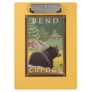 Zwart Beer in de bosbouw - Bot, oregon Klembord