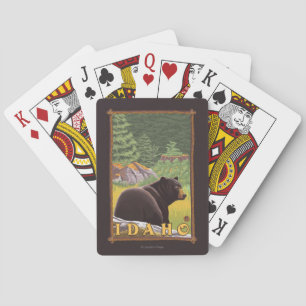 Zwart Beer in de bosbouw - Idaho Pokerkaarten