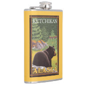 Zwart Beer in de bosbouw - Ketchikan, Alaska Heupfles (Rechts)