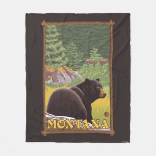 Zwart Beer in de bosbouw - Montana Fleece Deken