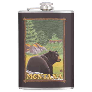 Zwart Beer in de bosbouw - Montana Heupfles