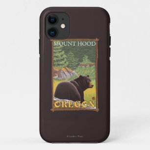 Zwart Beer in de bosbouw - Mount Hood, Oregon iPhone 11 Hoesje