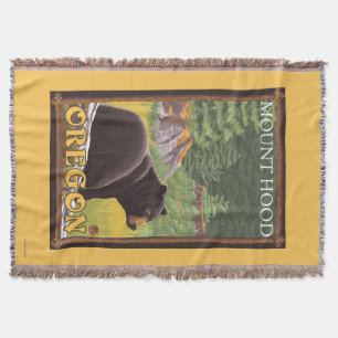 Zwart Beer in de bosbouw - Mount Hood, Oregon Deken