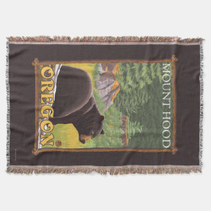 Zwart Beer in de bosbouw - Mount Hood, Oregon Deken