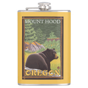 Zwart Beer in de bosbouw - Mount Hood, Oregon Heupfles