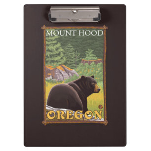 Zwart Beer in de bosbouw - Mount Hood, Oregon Klembord