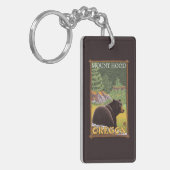 Zwart Beer in de bosbouw - Mount Hood, Oregon Sleutelhanger (Voorkant Links)