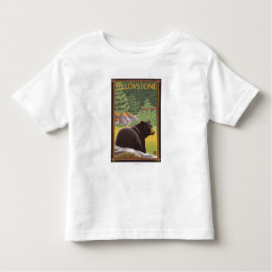 Zwart Beer in de bosbouw - Nationaal Park van geel Kinder Shirts