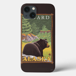Zwart Beer in de bosbouw - Seward, Alaska iPhone 13 Hoesje