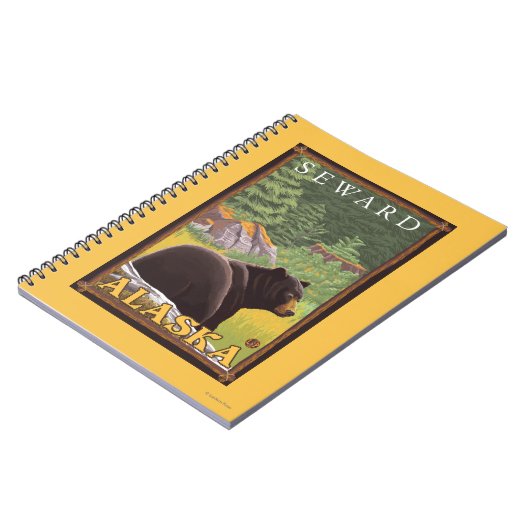 Zwart Beer in de bosbouw - Seward, Alaska Notitieboek (Linkerzijde)