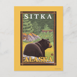 Zwart Beer in de bosbouw - Sitka, Alaska Briefkaart