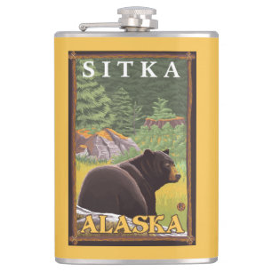 Zwart Beer in de bosbouw - Sitka, Alaska Heupfles