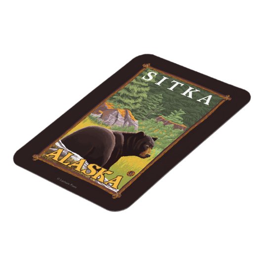 Zwart Beer in de bosbouw - Sitka, Alaska Magneet (Linkerzijde)