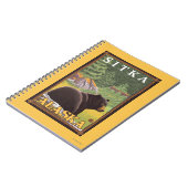 Zwart Beer in de bosbouw - Sitka, Alaska Notitieboek (Linkerzijde)