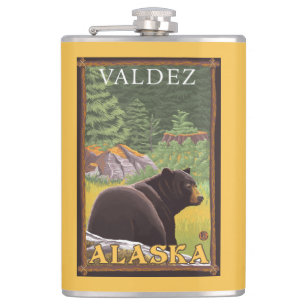 Zwart Beer in de bosbouw - Valdez, Alaska Heupfles
