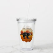 Zwart Beer in Herfstbos Acryl Drinkbeker (Achterkant)