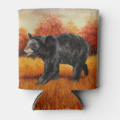 Zwart Beer in Herfstbos Blikjeskoeler (Voorkant)