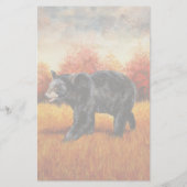 Zwart Beer in Herfstbos Briefpapier (Achterkant)