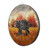 Zwart Beer in Herfstbos Dartbord (Voorkant Rechts)