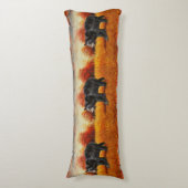 Zwart Beer in Herfstbos Lichaamskussen (Voorkant Verticaal)