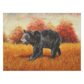 Zwart Beer in Herfstbos Tafelkleed (Voorkant (Horizontaal))
