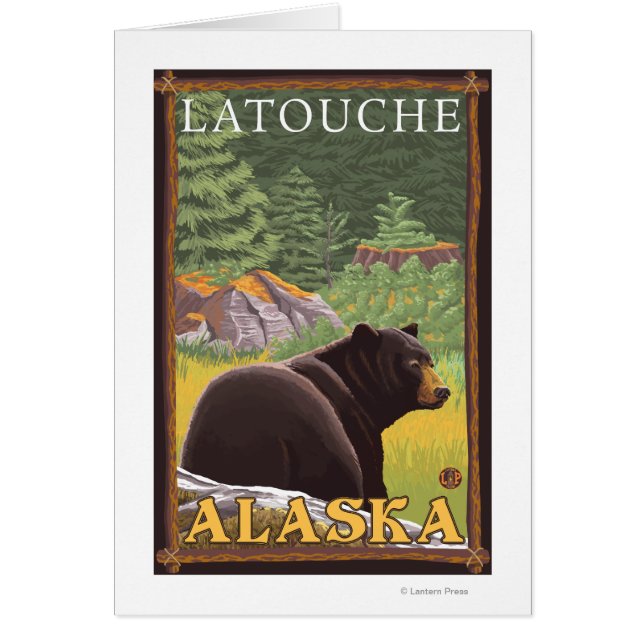 Zwart Beer in het bos - Latouche, Alaska (Voorkant)