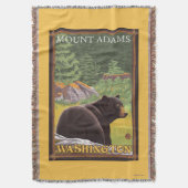 Zwart Beer in het bos - Mount Adams, Washington Deken (Voorkant Verticaal)