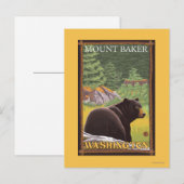 Zwart Beer in het bos - Mount Baker, Washington Briefkaart (Voorkant / Achterkant)