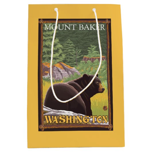 Zwart Beer in het bos - Mount Baker, Washington Medium Cadeauzakje (Voorkant)
