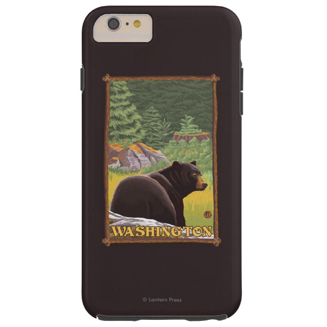Zwart Beer in het bos - Washington Case-Mate iPhone Case (Achterkant)