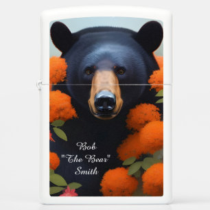 Zwart Beer in Oranje bloemen