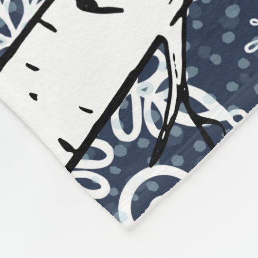 Zwart Beer in Winter Berkenbos Fleece Deken (Hoek)