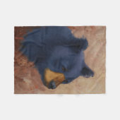 Zwart Beer Portret Fleece Blanket Deken (Voorkant (Horizontaal))