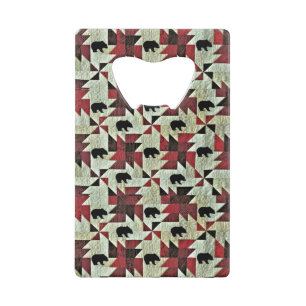 Zwart Beer Quilt Kredietkaart Flessenopener