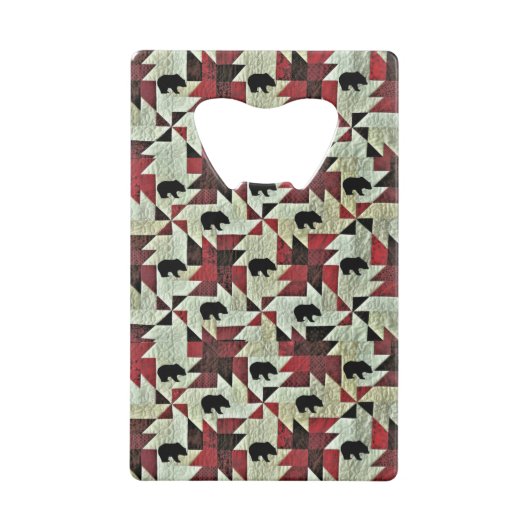 Zwart Beer Quilt Kredietkaart Flessenopener (Achterkant)