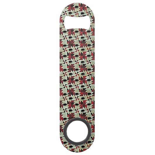 Zwart Beer Quilt Speed Flessenopener (Voorkant)