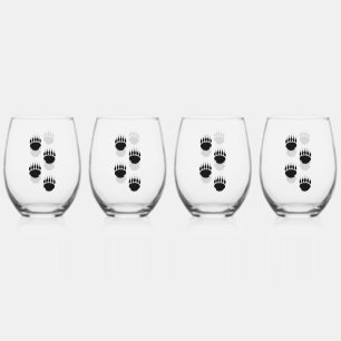 Zwart Beer schilderafdrukken Wijnglas Zonder Voet