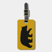 Zwart Beer Silhouet met  Tekst Bagagelabel (Voorkant verticaal)