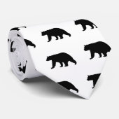 Zwart beer silhouet stropdas (Opgerold)