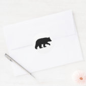 Zwart Beer Silhouet | Wilde dieren Ronde Sticker (Envelop)