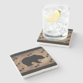 Zwart Beer Stenen Onderzetter (Zijkant)