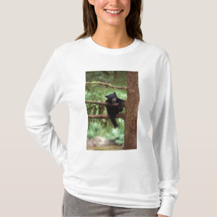 zwart beer, Ursus americanus, kubusje in een boom T-shirt