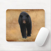 Zwart Beer Wildlife Supporter Mousepad Muismat (Met muis)
