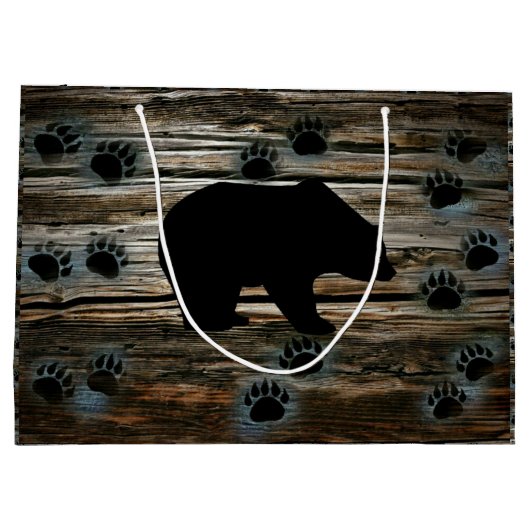 Zwart Beer zwart Beer poogt Rustisch hout Groot Cadeauzakje (Achterkant)