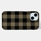 Zwart Beige Buffel Plaid Check Pattern Case-Mate iPhone Case (Achterkant (horizontaal))
