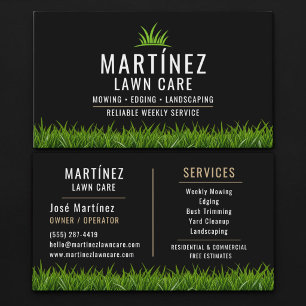 Zwart & Beige Lawn Care Landscaping Visitekaartje