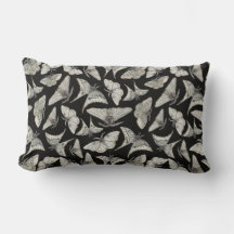 Zwart Beige Mot Vlinder Patroon