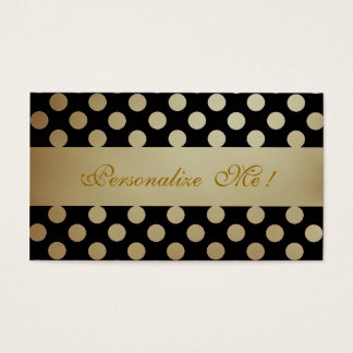 Zwart Beige Patroon Elegante Polka Dots Modern Chi Visitekaartjes